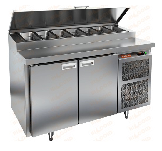 Стол холодильный для пиццы HICOLD PZ2-11/GN, бок, 3 двери (+2...+10°С)